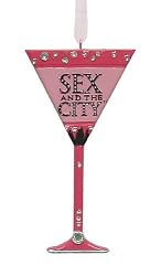4.25" Fashion Avenue Sex & The City Pink Martini Glass Christmas Ornament