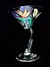 Bird of Paradise Design - Hand Painted - Sexy Martini - 7 oz. (curved stem)