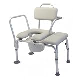 Lumex Padded Commode Tub Transfer Bench - Tub clamp and swing arm, pail and cover