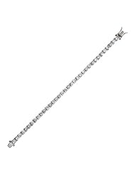 CleverSilvers CZ. Rhodium 4mm With Bar Tennis Sterling Silver Bracelet