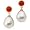 14K White Gold Paspaley South Sea Cultured Pearl and Carnelian Earrings - 12.00mm