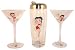 Classic Betty Boop 2 Martini Glass & Shaker Gift Set New