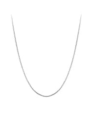 Silver Rhodium Plated 18" 1.5mm Polish Diamond Cut Box Chain With Lobster Clasp
