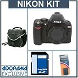 Nikon D60 Black Gold Special Edition Digital SLR Camera Body Only - Refurbished by Nikon U.S.A. - Bundle - with 4GB SD Memory Card, Spare EN-EL9 Lithium-Ion Rechargeable Battery, Camera System Bag