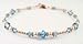 Aquamarine - March 14kt Gold Filled Beaded Swarovski Crystal Anklets - Adjustable Ankle Bracelets