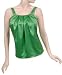 Shiny Charmeuse Tank Top with Braided Straps Available in Green, Fuchsia or Nude