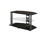 OSP Designs 40-Inch TV Stand In Black Finish with Glass Middle Shelf
