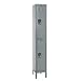 Hallowell U1288-2A-HG Hallowell Gray Steel Premium Wardrobe Locker, 1 Wide with 2 Opening, 2 Tier, 12" Width x 78" Height x 18" Depth, Assembled