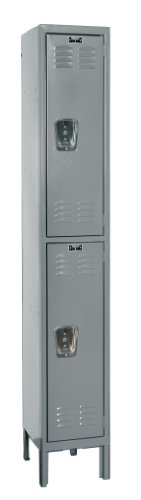 Hallowell U1288-2A-HG Hallowell Gray Steel Premium Wardrobe Locker, 1 Wide with 2 Opening, 2 Tier, 12
