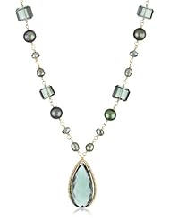 Dana Kellin Framed "Loden Mix" Chunky Chain Detail Pendant Necklace
