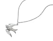 Sterling Silver Necklace - Dove with Clear CZ with 16in-18in Chain - 24mm Pendant Height
