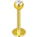 16 Gauge 5/16 Clear Gem Gold Plated Tragus Labret Monroe