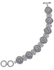 CleverEves 18K Gold & Sterling Silver Amethyst Fancy Bracelet