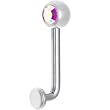 14 Gauge 5mm Aurora Gem Vertical Hood Piercing -7/16" 2.5mm Rise