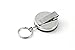 KEY-BAK #5B Retractable Reel with 24 Inch (61 cm) Stainless Steel Chain, Black Front, Steel Belt Clip, Split Ring (Pack of 2)