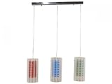 Pendellampe mit farbigen Glaseinsätzen Leuchtmittel E27 max. 40W, Silber/Weiß/Blau/Rot/Grün