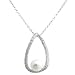 CZ & Sim Pearl Sterling Silver Necklace