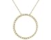 Diamond Circle Pendant 1/8 Carat (ctw) in Yellow Gold with Chain