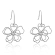 White Gold Rhodium Bonded Fashion Peace Earrring in Silvertone
