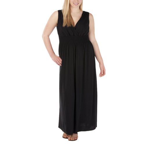 Mossimo Black® Plus Smocked V-Neck Maxi Dress- Black
