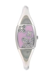 Q&Q Ladies High Quality Water Resistant Floral Case Ladies Bangle Watch #6279-202Y