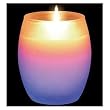 Ioio-Bougie Lumineuse en Cire a LED - Support en Verre - Fondu de Couleur