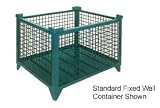 All Welded Steel Wire Container Drop Gate Green