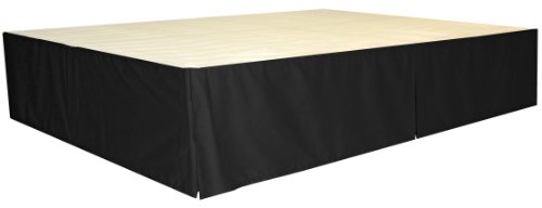 Epic Furnishings Dura Bed Heavy Duty Steel Platform Folding Bed Frame with Decorative Bed Skirt, Twin, Black