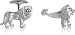 Lion Cufflinks With Swarovski Eyes