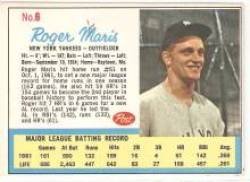 1962 Post #6B Roger Maris - New York Yankees (Ad Back Life Magazine) (Baseball Cards)