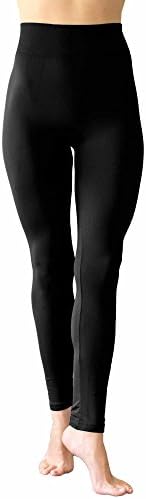 NOTOE Solid Color Seamless Legging with 3 Inch Height Waist Band (BLACK)