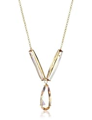 CZ by Kenneth Jay Lane "Trend Cubic Zirconia" Gold-Plated Baguettes Necklace