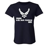 Proud Us Air Force Wife: Custom Junior Fit Bella Crewneck T-Shirt
