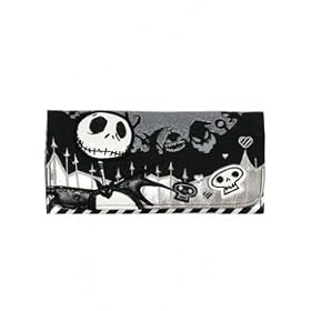 Nightmare Before Christmas Jack Face Grey and Black Wallet Checkbook