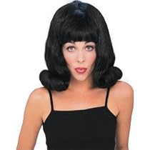 Sixties Glamour Black Flip Wig for Halloween Costume