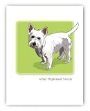 Paper Russells PAGNC649 Grrreen Single Note Card - Westie STanding: Ethel