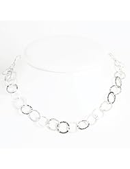 Sterling Silver Fancy Hammered Necklace - 18 Inch