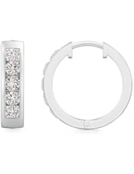 1.05 ct Round Diamond Hoop Earrings