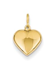 14k Puffed Heart Charm, Best Quality Free Gift Box Satisfaction Guaranteed