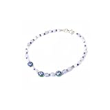 Chalcedony and Amethyst Enamel Finish Fashion Necklace in Sterling Silver