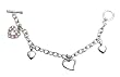 Bracelet - B114 - Heart Charms ~ Rose (Pink)