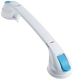 Health Circle Model 500 Suction Technology Bath Assist Bar with Safety Indicator, White with Blue Tabs, 22