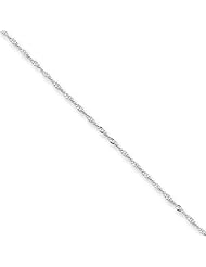 14k White gold WG 1.1mm Singapore Chain