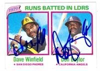 Dave Winfield Don Baylor autographed baseball card 1980 Topps baseball card 1979 RBI Leaders (Angels