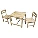 3 Piece Set Natural Finish Kids Table and Chairs