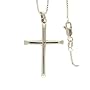 Beautiful! High Polish Cross with Italian Mirrored Box Chain Pendant/necklace