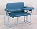 Bariatric blood drawing chair with upholstered seat & flip arm