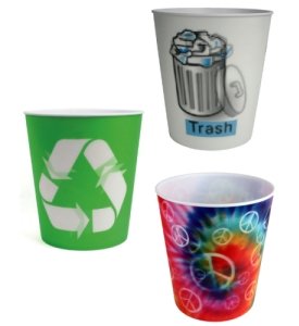 Kikkerland Lenticular Peace Tie Dye Waste Basket