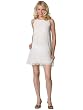 Rory Beca Trapeze Tunic Dress - White Silk and Chiffon Dresses for Women - Clearance Sale