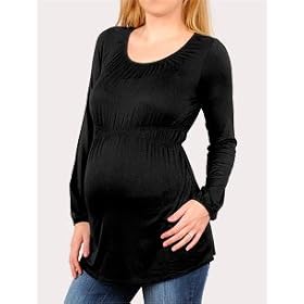 Motherhood Maternity: Long Sleeve Scoop Neck Empire Waist Maternity Top
